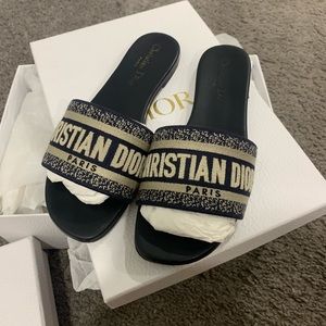 Christian Dior Dway Slides Deep Blue